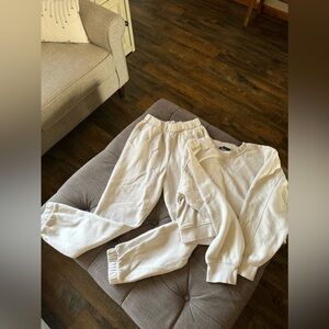 Zara sweatshirt and pants off white